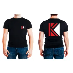 T-Shirt B&C E190 z małym nadrukiem na lewej piersi + bardzo duży nadruk z tyłu